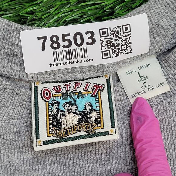 Vintage Dan-Marino Town Tavern Lightweight Sweatshirt L 23x24 USA Crop Boxy - Picture 10 of 10